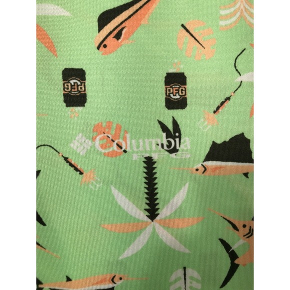 Columbia PFG Super Slack Tide Performance Stretch Polo Men M Green UPF 50 New - Picture 9 of 12
